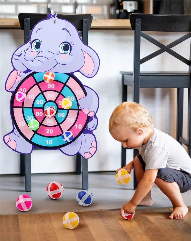 Cartoon Animal Dart Board Sticky Ball Toy