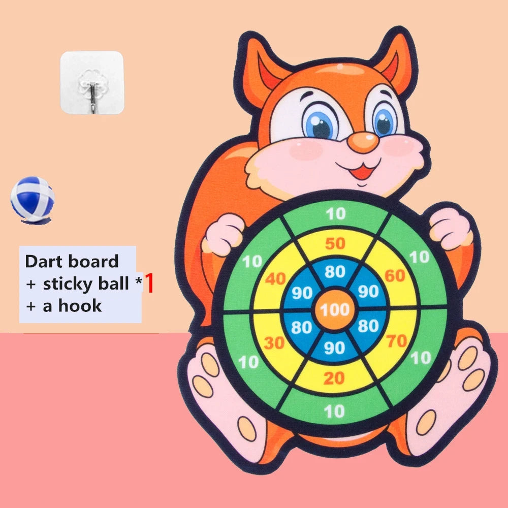 Cartoon Animal Dart Board Sticky Ball Toy