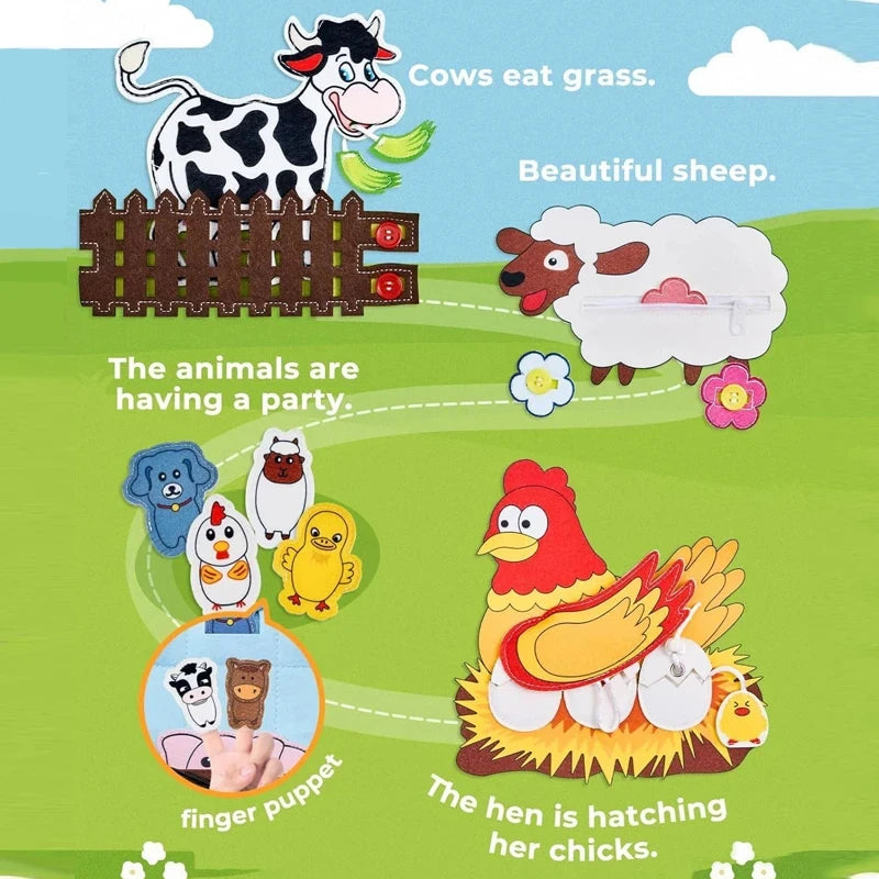 Montessori Farm Animal Quiet Book