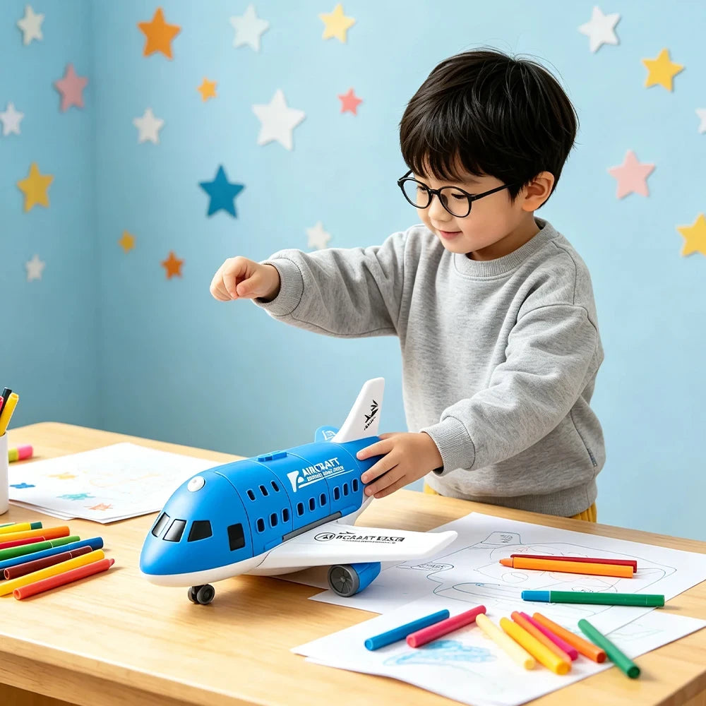 Kids Toy Plane Foldable Storage Vehicle Set