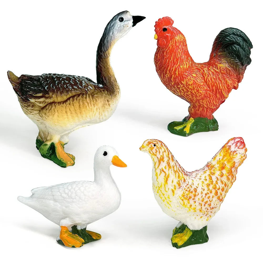Realistic Solid Animal Toy Model Set
