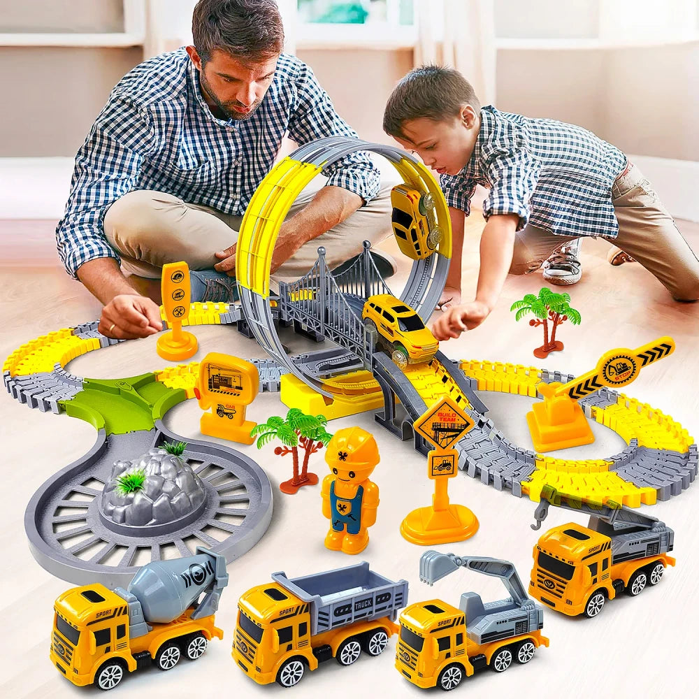 Electric Track Car Train Toy Set