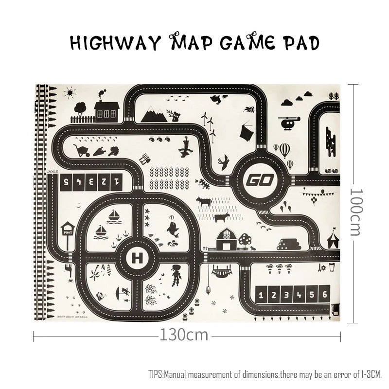 City Traffic Road Map Playmat