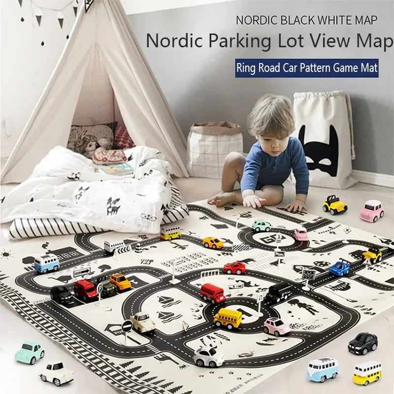 City Traffic Road Map Playmat