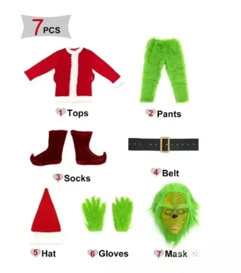 Green Monster Shaggy Cosplay Costume Set
