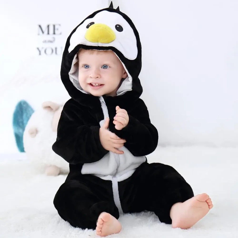 Flannel Animal Baby Costume Jumpsuit