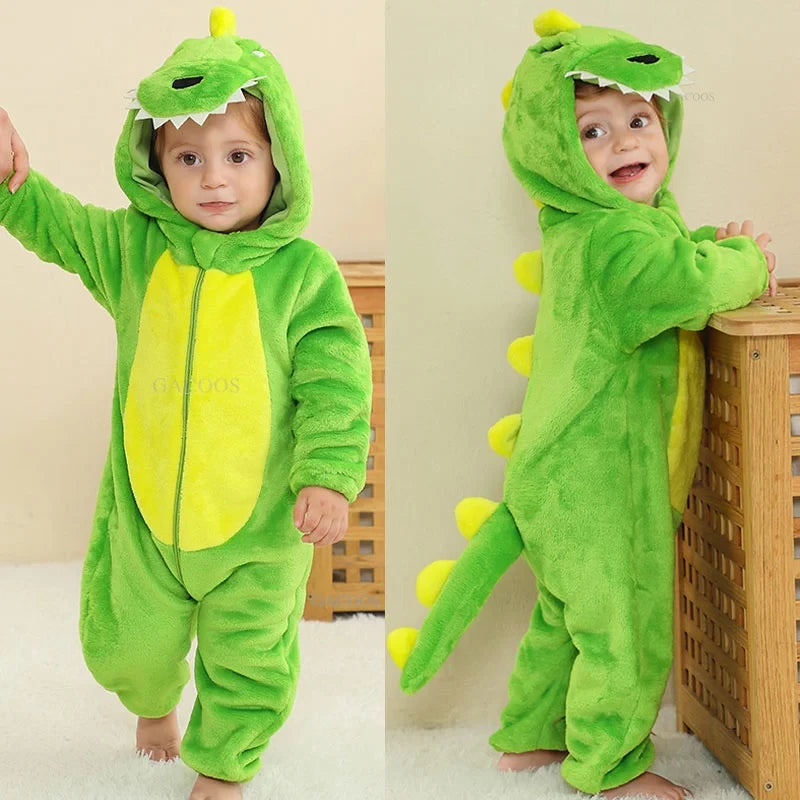 Flannel Animal Baby Costume Jumpsuit
