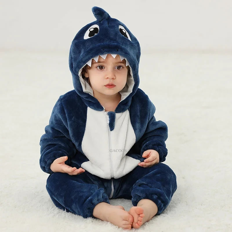 Flannel Animal Baby Costume Jumpsuit