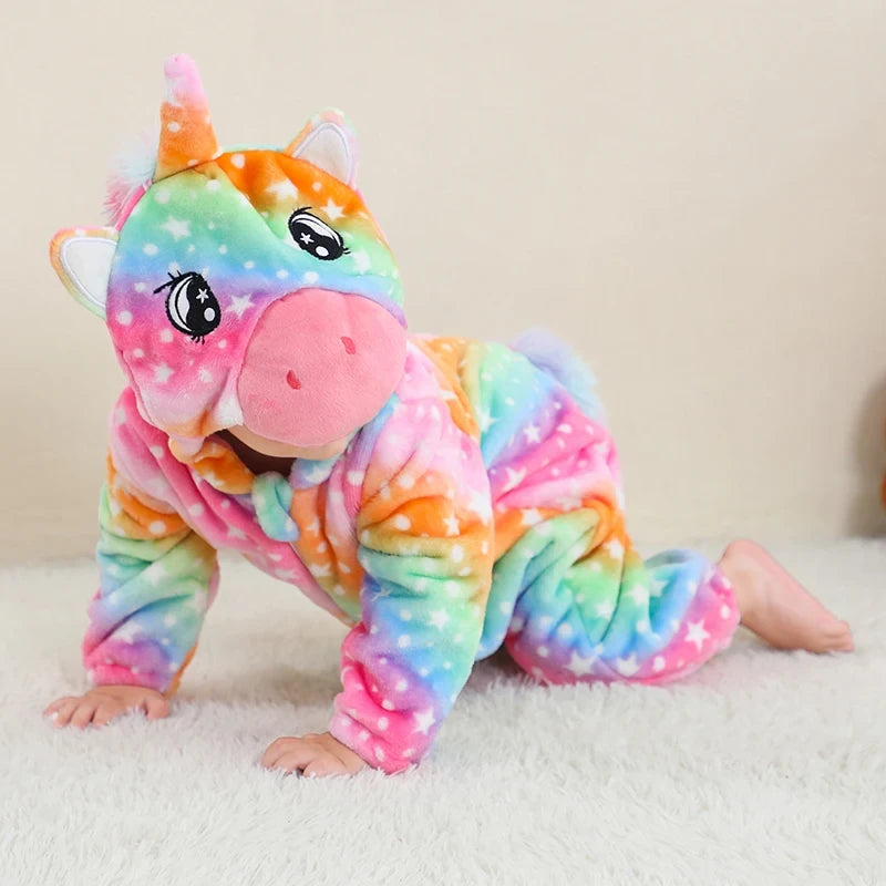 Flannel Animal Baby Costume Jumpsuit