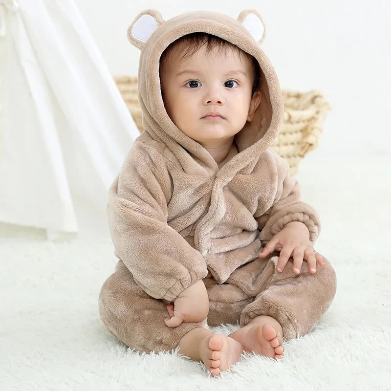 Flannel Animal Baby Costume Jumpsuit