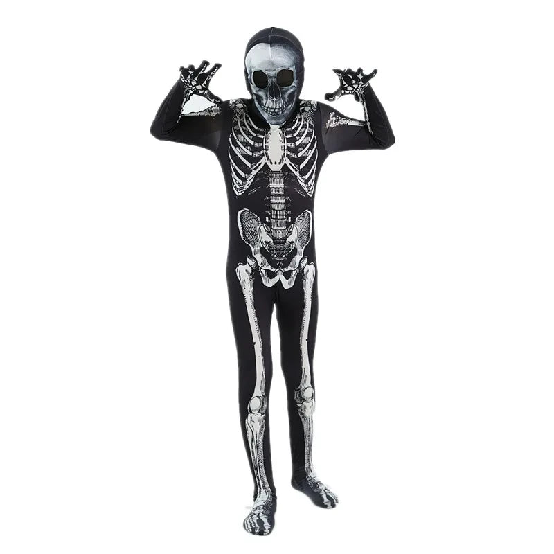 Kids Hooded Skeleton Costume