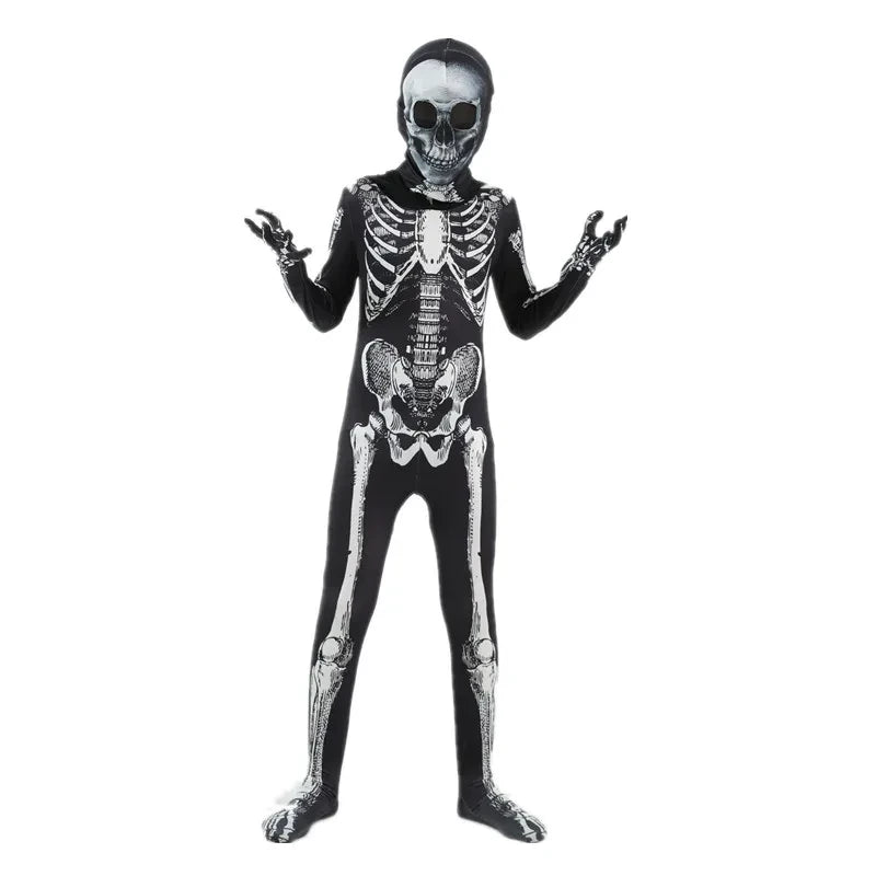 Kids Hooded Skeleton Costume