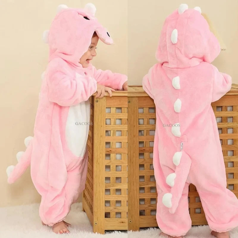 Animal Cartoon Hooded Baby Romper